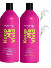 Matrix Vivid Szampon + Odżywka 1l + 2x Pomp