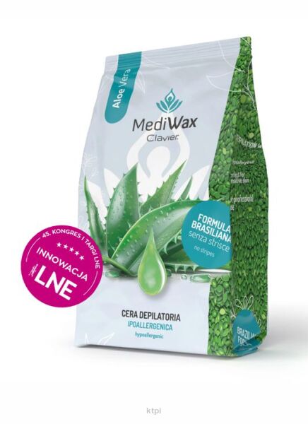 Wosk twardy dropsy do depilacji MediWax Clavier Aloe Vera 1000g
