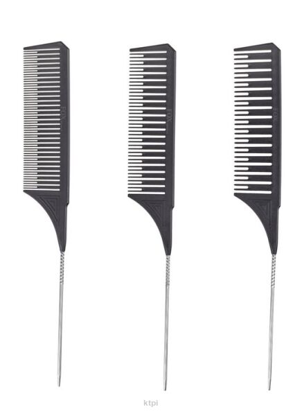 Fox Balayage Set Black Komplet grzebieni fryzjerskich do balejażu 3 sztuki
