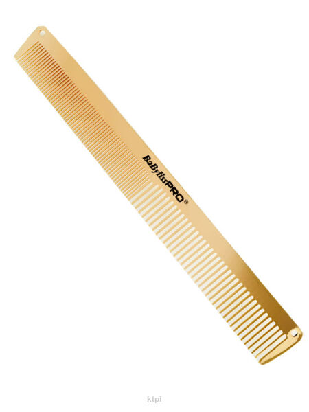 Babyliss Pro Metalowy Złoty Grzebień Fryzjerski Cienki M3842E 19 cm