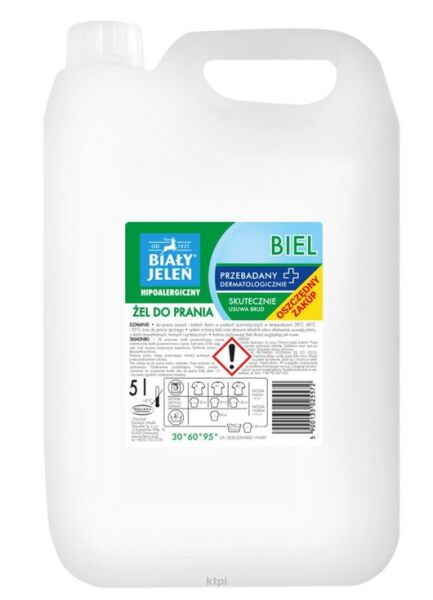 Biały Jeleń Żel do prania Biel do jasnych i białych tkanin 5000 ml