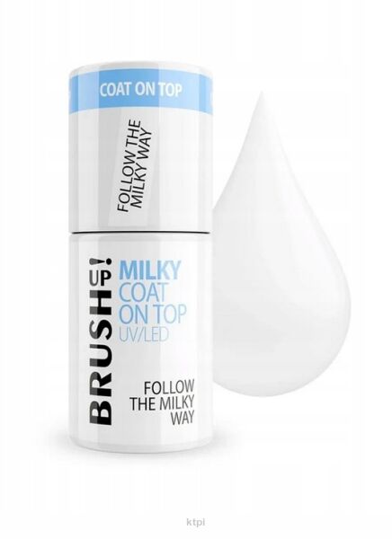 BRUSH UP! Mleczny top hybrydowy do paznokci Milky Coat On Top 5 ml