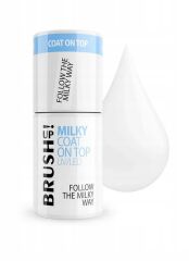 BRUSH UP! Mleczny top hybrydowy do paznokci Milky Coat On Top 5 ml