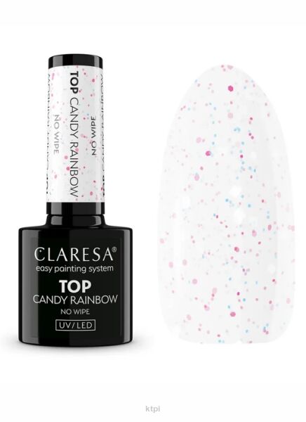 Claresa Top No Wipe Lakier Hybrydowy Do Paznokci Candy Rainbow 5g