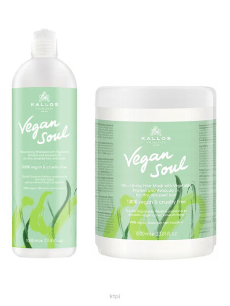 Kallos Vegan Soul Szampon Nourishing 1000 ml + maska odżywcza 1000 ml