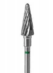 Staleks Frez z węglika Stożek choinka zielony 6/14 mm FT71G060/14