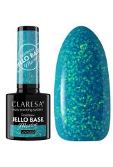 CLARESA Rainbow Jello baza hybrydowa kolor marine z kawałkami folii 5 g