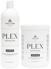 Kallos Plex Bond Szampon z białkiem roślinnym i peptydami + maska 1000 ml