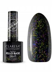 Claresa Rainbow Jello baza hybrydowa kolor Black z kawałkami folii 5 g