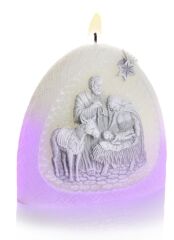 Bartek Candles Świeczka Szopka biała z diodą 360 g