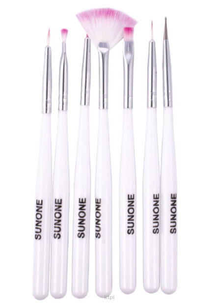 Sunone pędzelki do stylizacji manicure białe 7szt