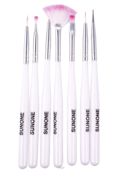 Sunone pędzelki do stylizacji manicure białe 7szt